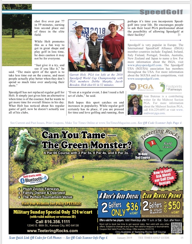 Jaacob Bowden, PGA got a mention in this month's Tee Times Golf Guide