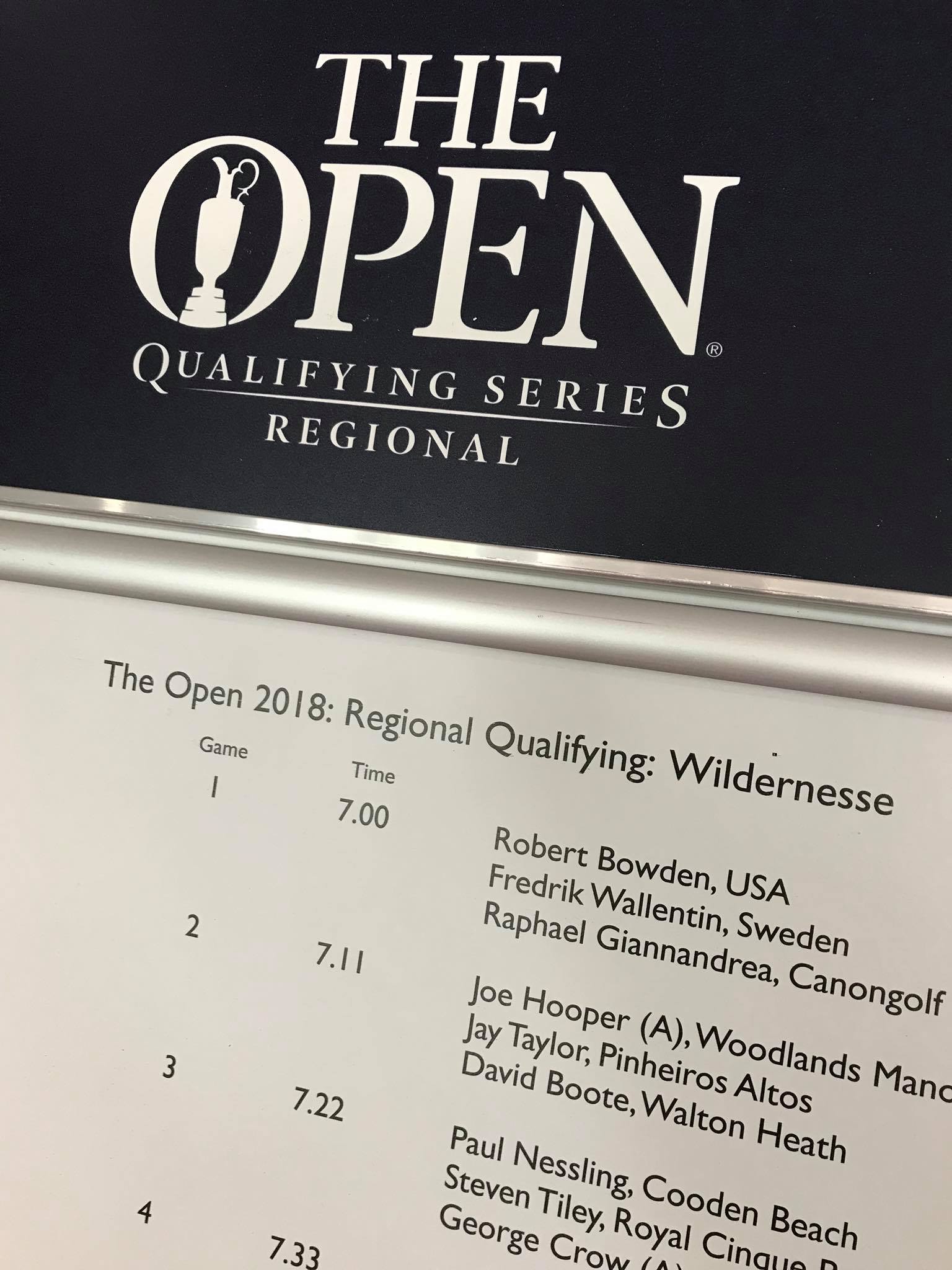Jaacob Bowden leads off all competitors at the 2018 qualifying for The Open